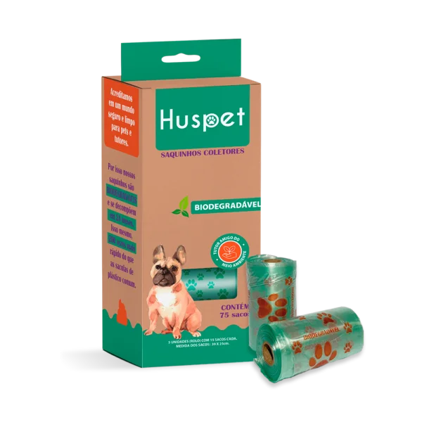Saquinhos Coletores Biodegradáveis 5x15 - Huspet