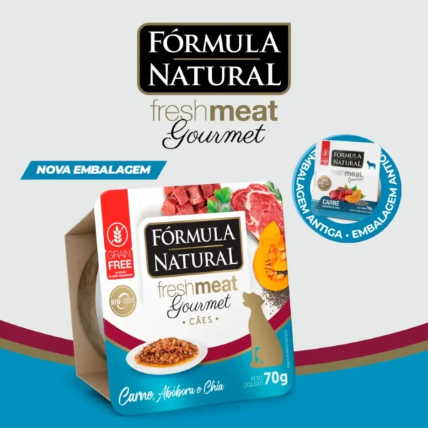 RAÇÃO ÚMIDA FÓRMULA NATURAL FRESH MEAT Gourmet Carne 70g - Imagem 3